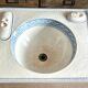 Vintage Blue Decorated Porcelain Washbasin