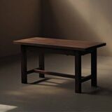 Solid oak farmhouse table, France, around 1950.