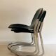 Black leather chair editions Cidue, Italy 70s