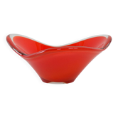 Plat rouge, verre de Murano, design italien, années 1960, fabriqué en Italie
