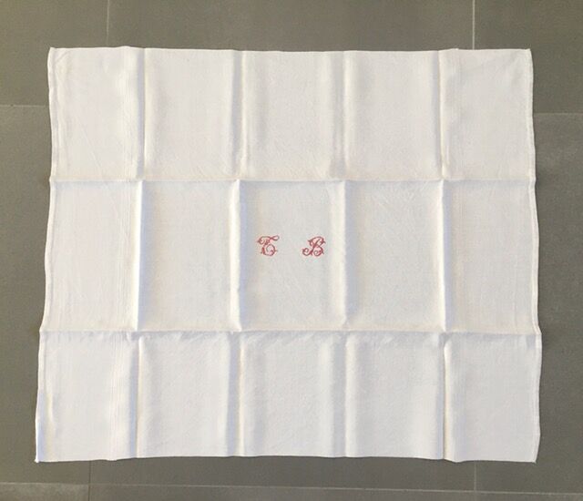 7 serviettes de table anciennes monogrammées