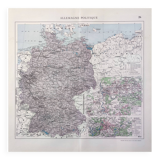 Old Germany map 43x43cm from 1950
