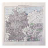 Old Germany map 43x43cm from 1950
