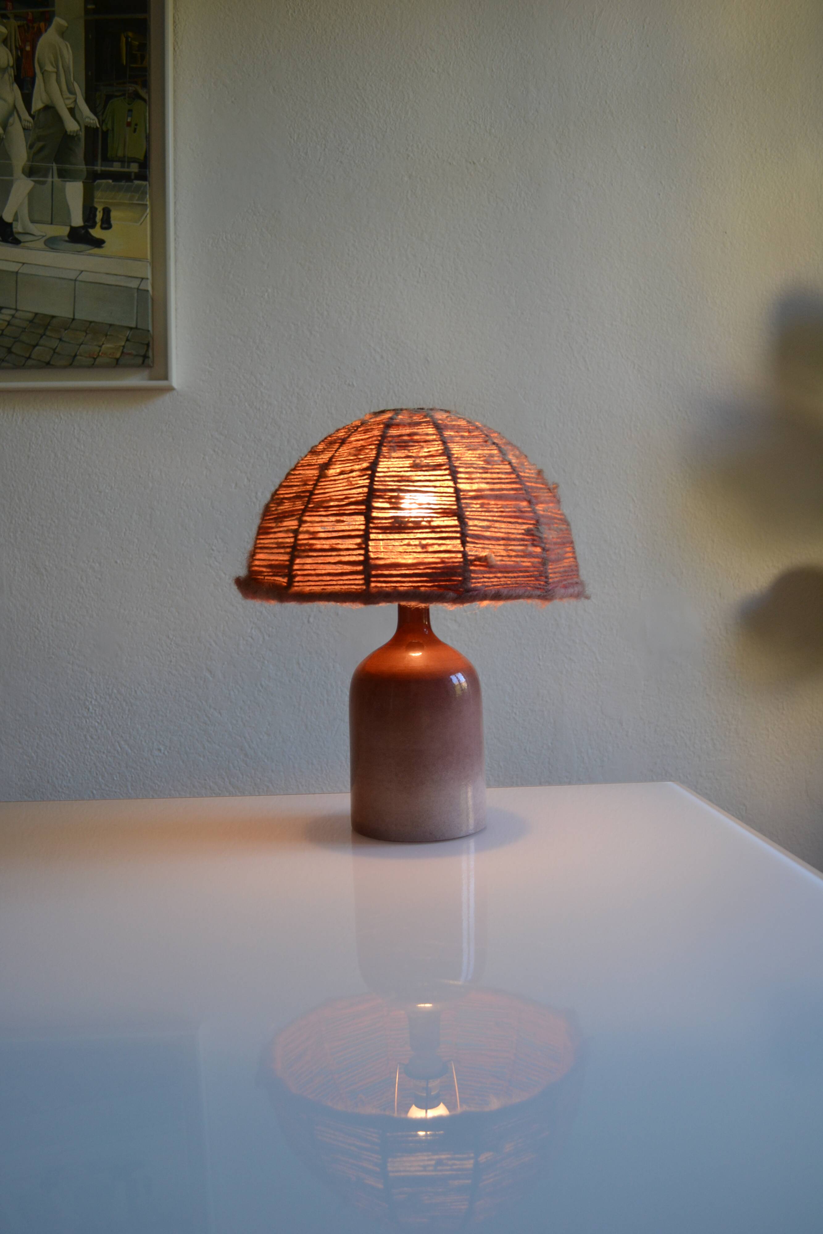 Vintage ceramic and wool lamp