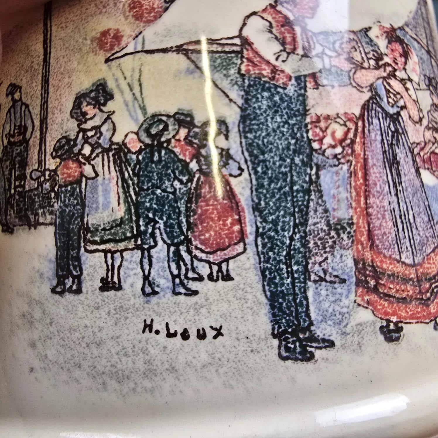 Antique storage jar Sarreguemines Obernai Henri Loux