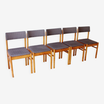 Suite de 5 chaises baumann années 60