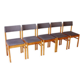 Suite of 5 chairs baumann 60s