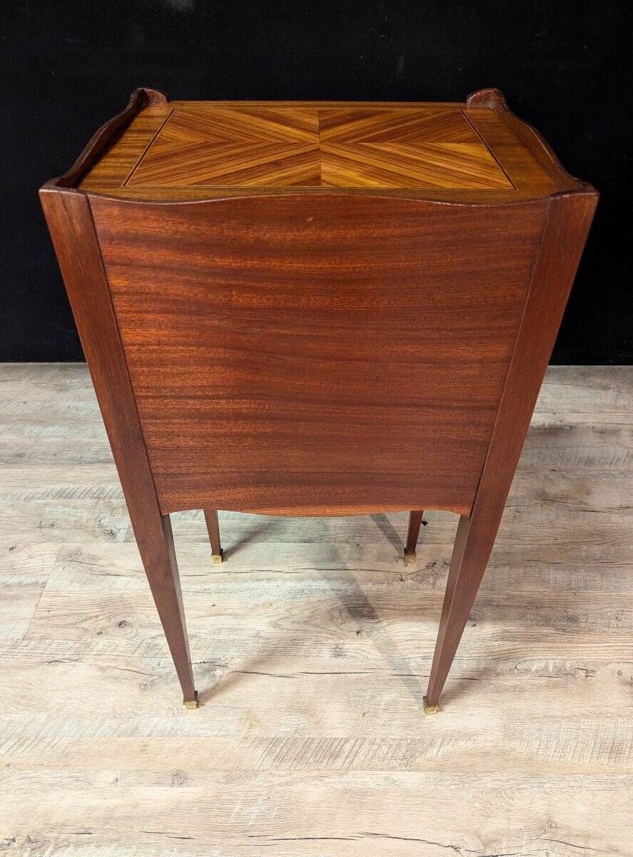 Pair of Louis XV Style Bedside Tables in Rosewood Marquetry