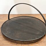 Black metal basket by Mathieu Mategot