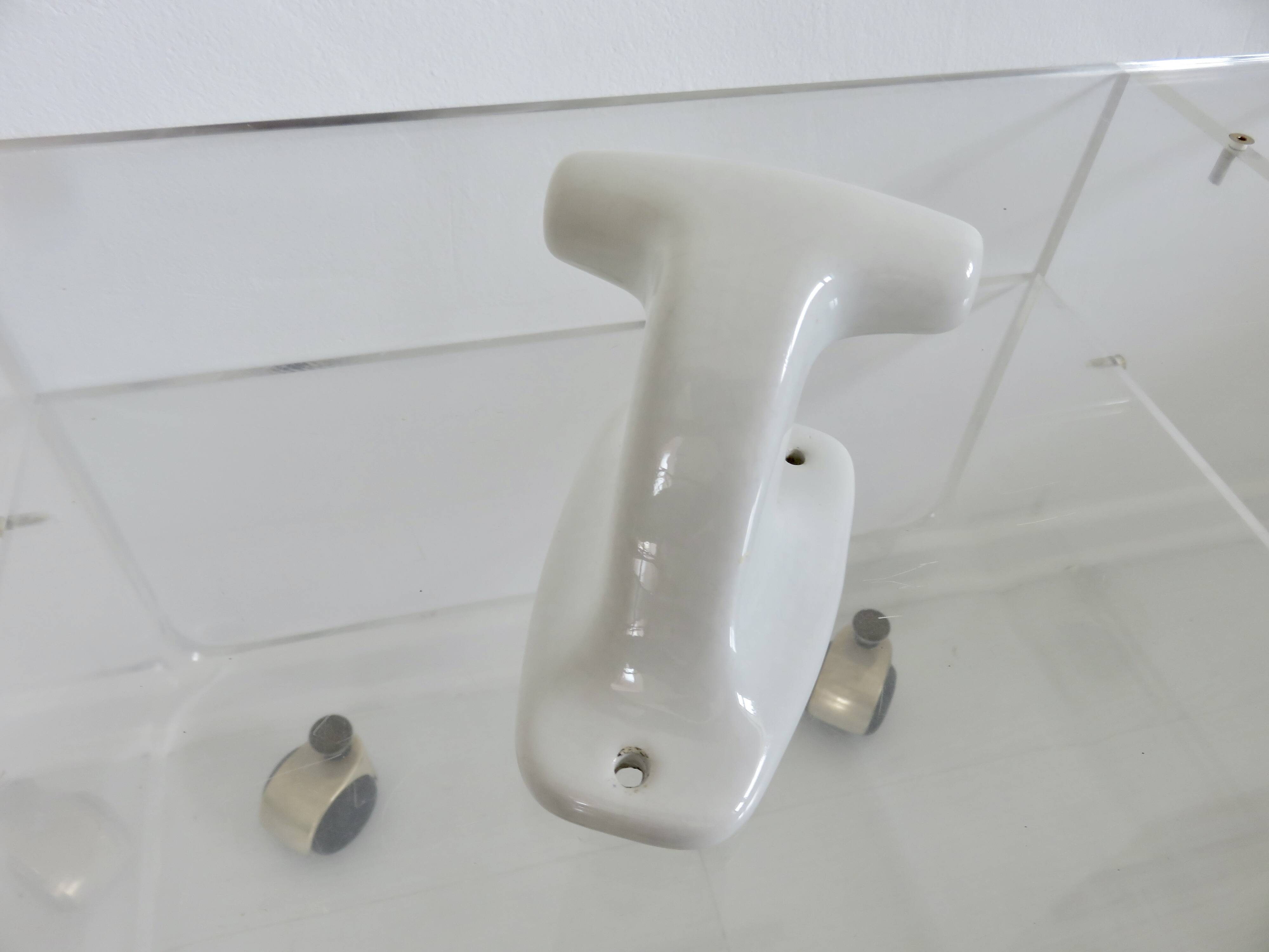 Art Deco white porcelain coat rack