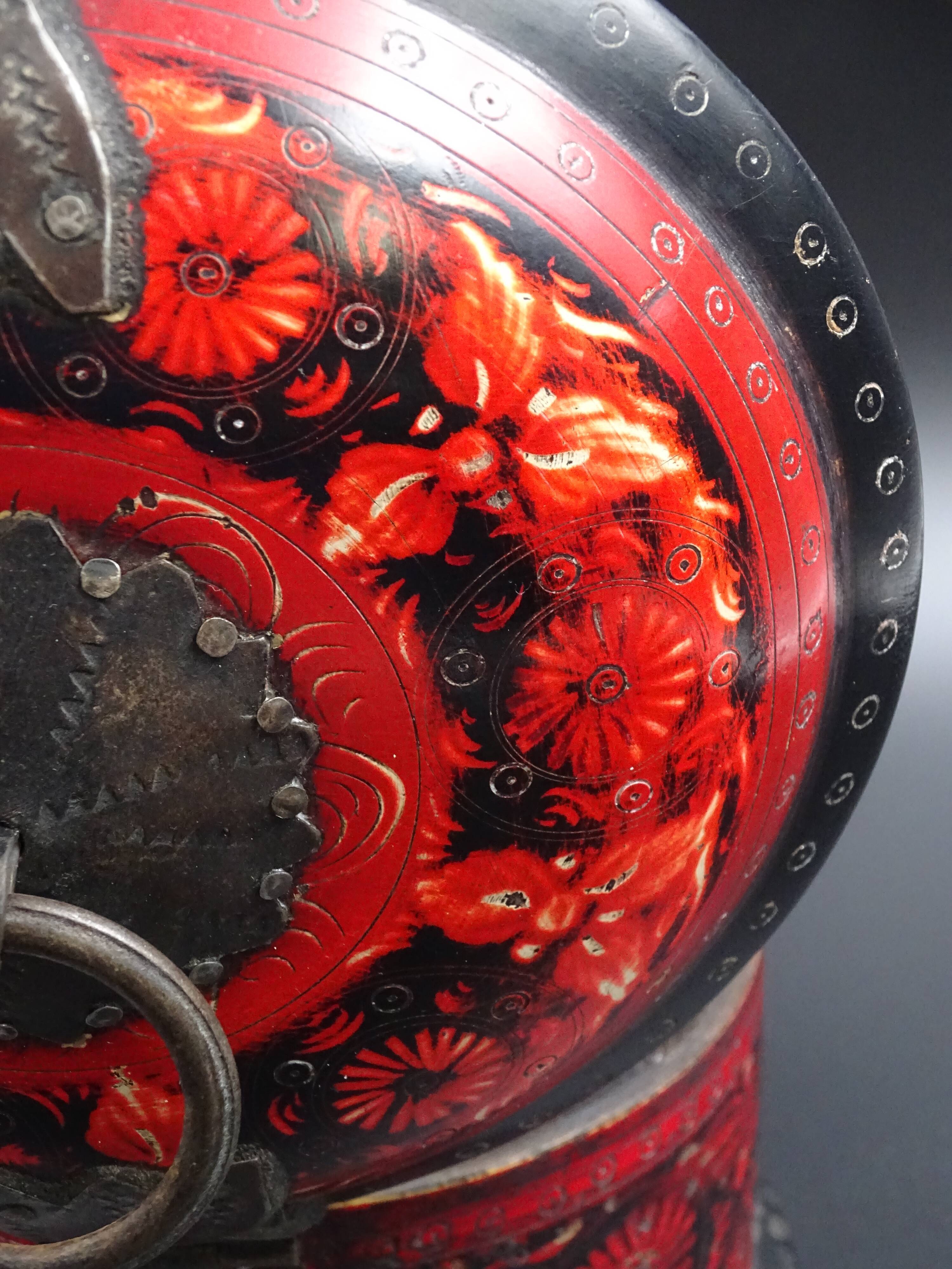 Wooden chapati box and fittings from India