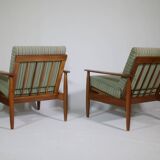 Danish Design Teak Armchair Set Mid-Century Armchair, Set of 2, 60s