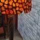 Large american art nouveau lamp with tiffany amber lampshade 61x23