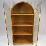 Vitrine en rotin du milieu du siècle, années 1970