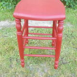 High stool in turned wood