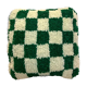 Berber pouf checkerboard green