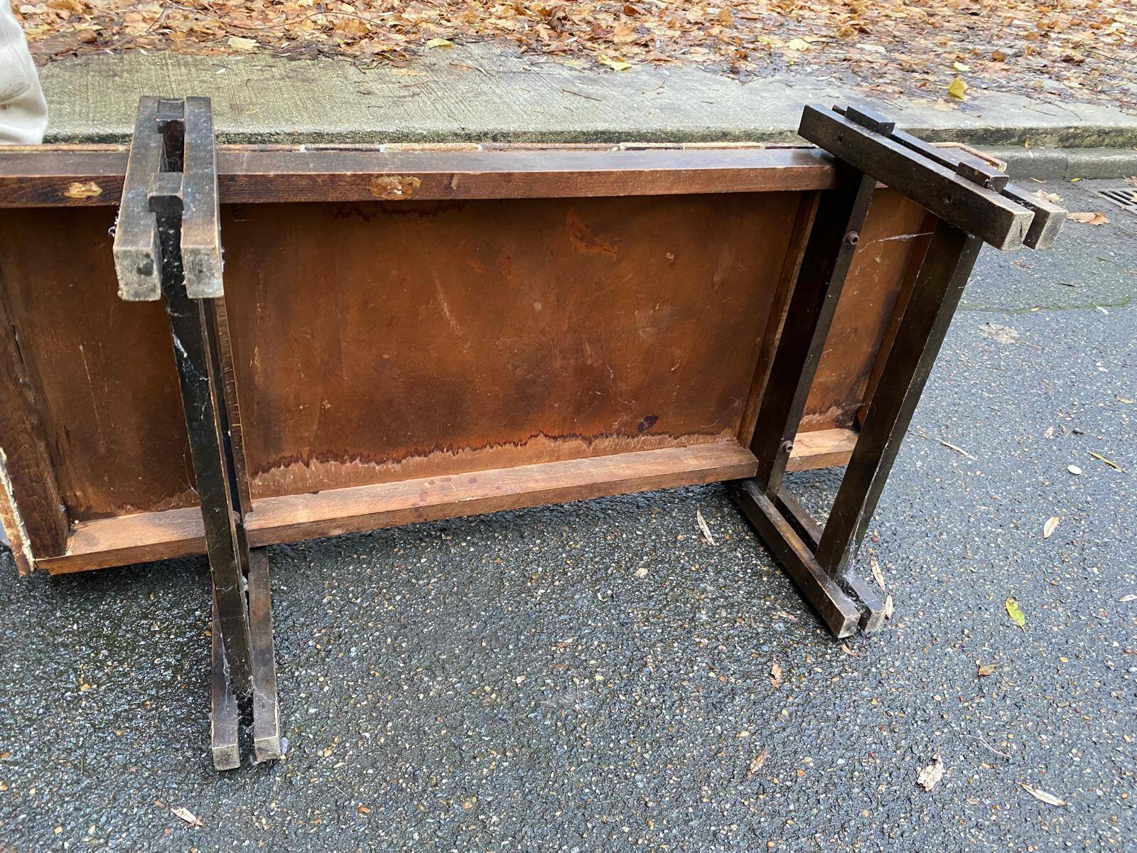Vintage rectangular coffee table by Roger Capron, ceramic and herbarium design, 120cm