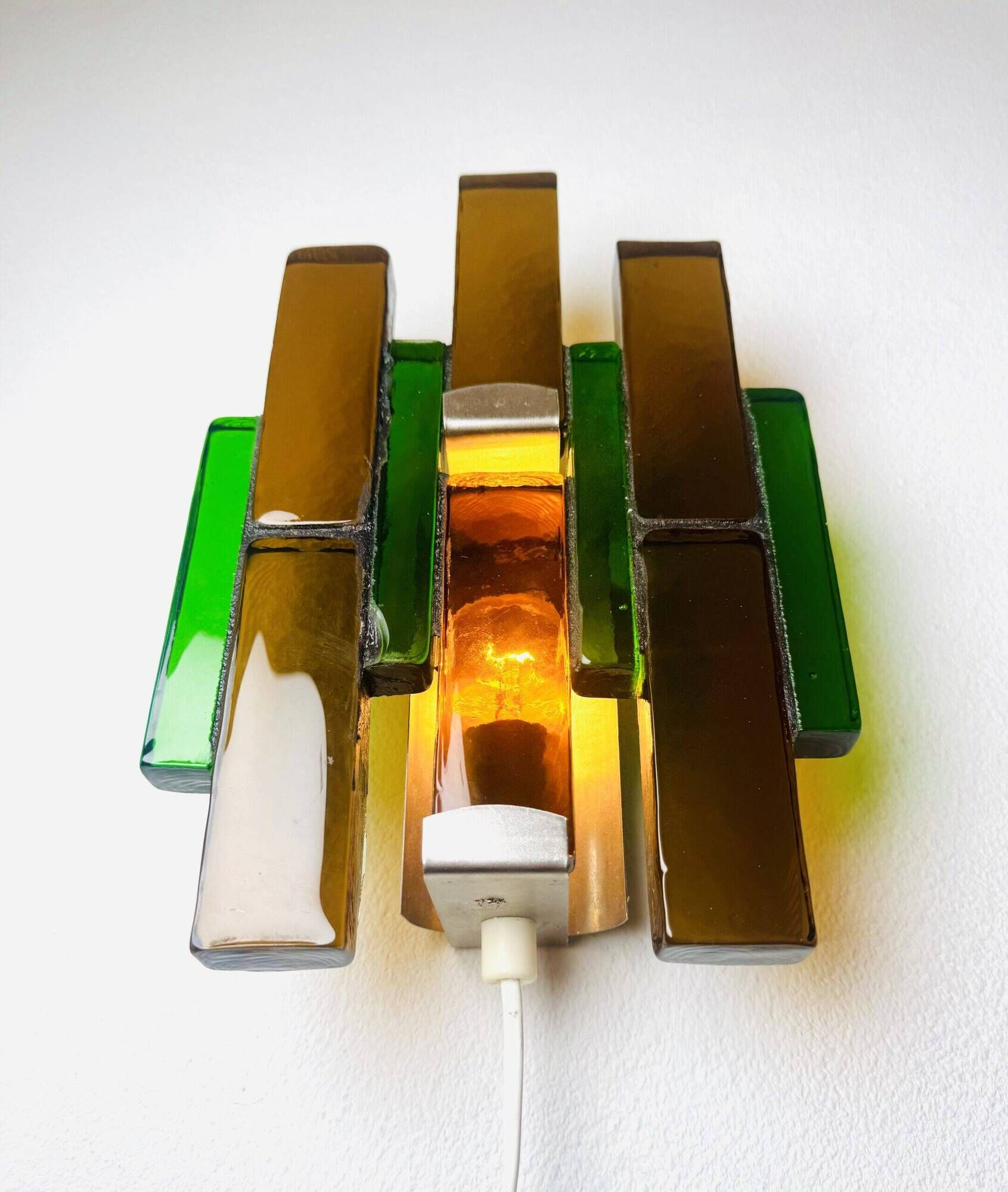 Sculptural Glass Wall Light By Svend Aage Holm-Sørensen For Holm-Sørensen & Co, Denmark 1960S