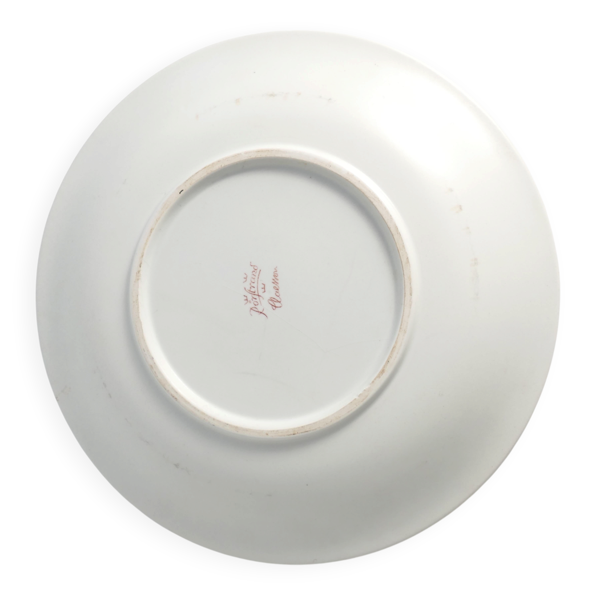 Folk Art Dish with Red Floral Motif by Ilse Claesson for Rörstrand, Sweden 1930