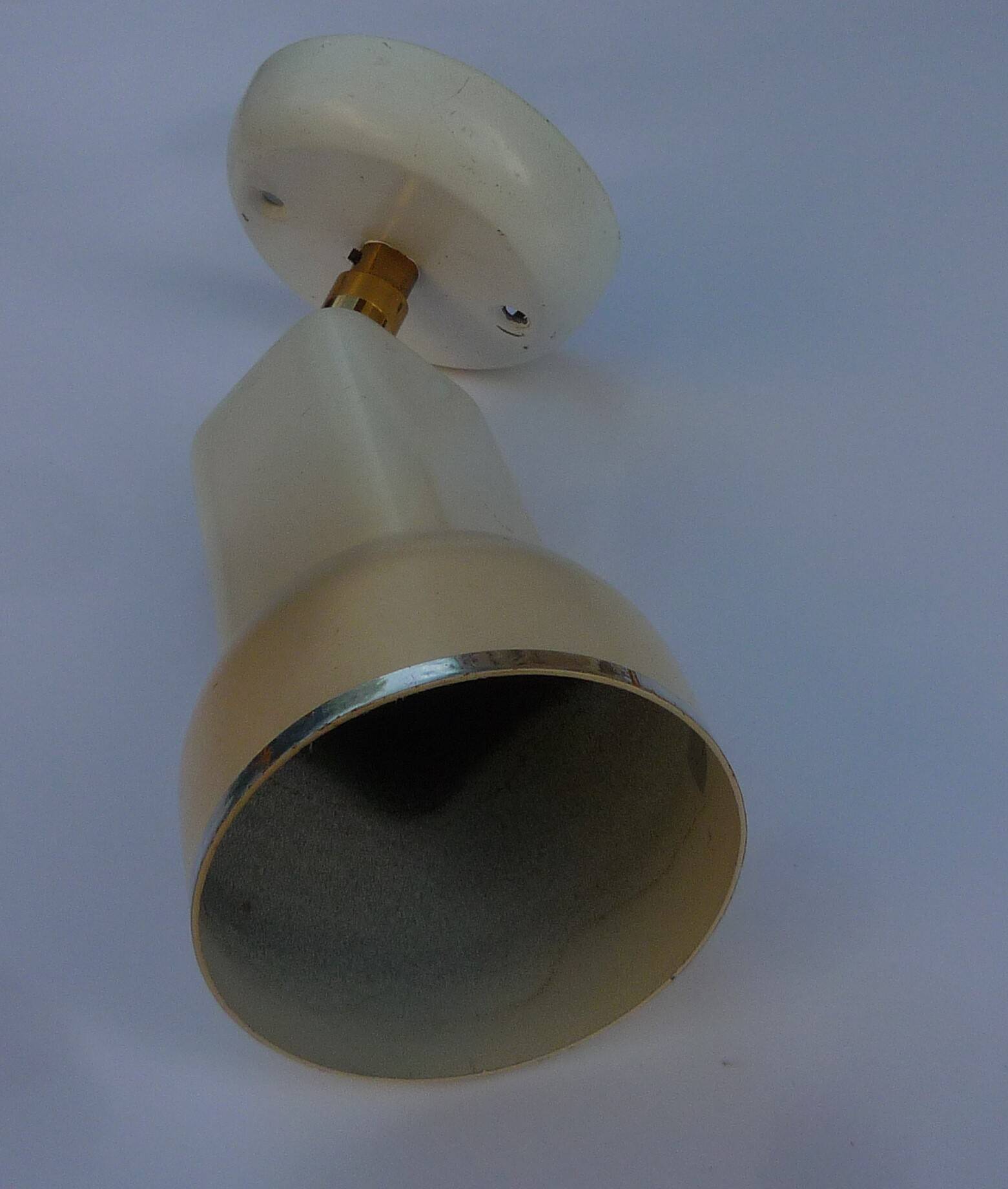 Small wall spot in white metal, vintage 1980