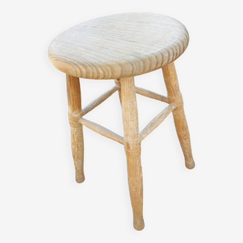 Tabouret 4 pieds ancien en bois