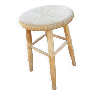 Tabouret 4 pieds ancien en bois