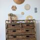 Commode vintage en rotin et osier