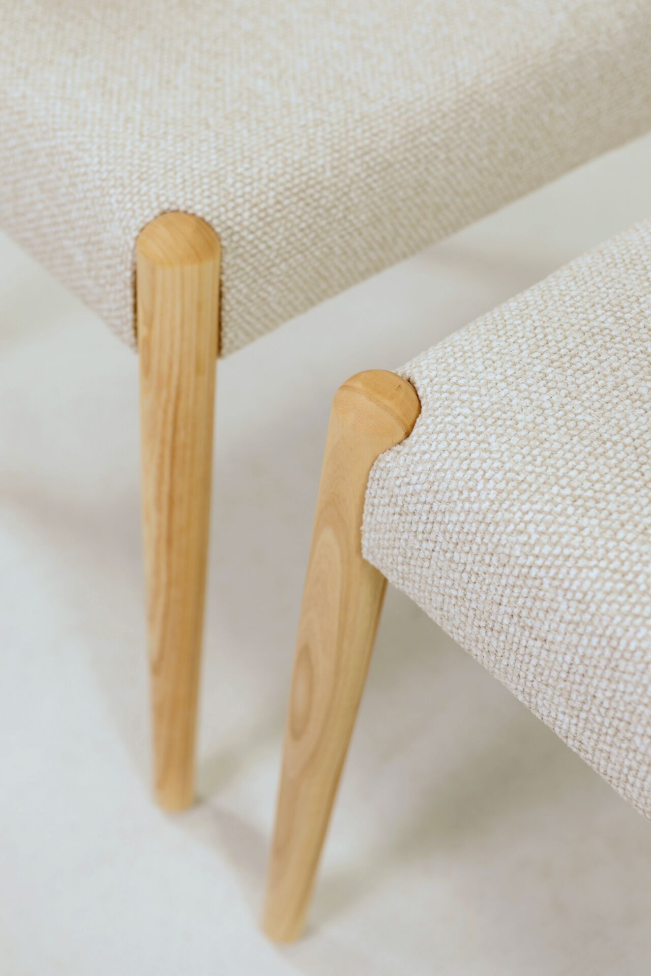 Pair of linen dining chairs