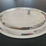 Plat ovale de service en métal argenté modèle Rubans croisés, Christofle