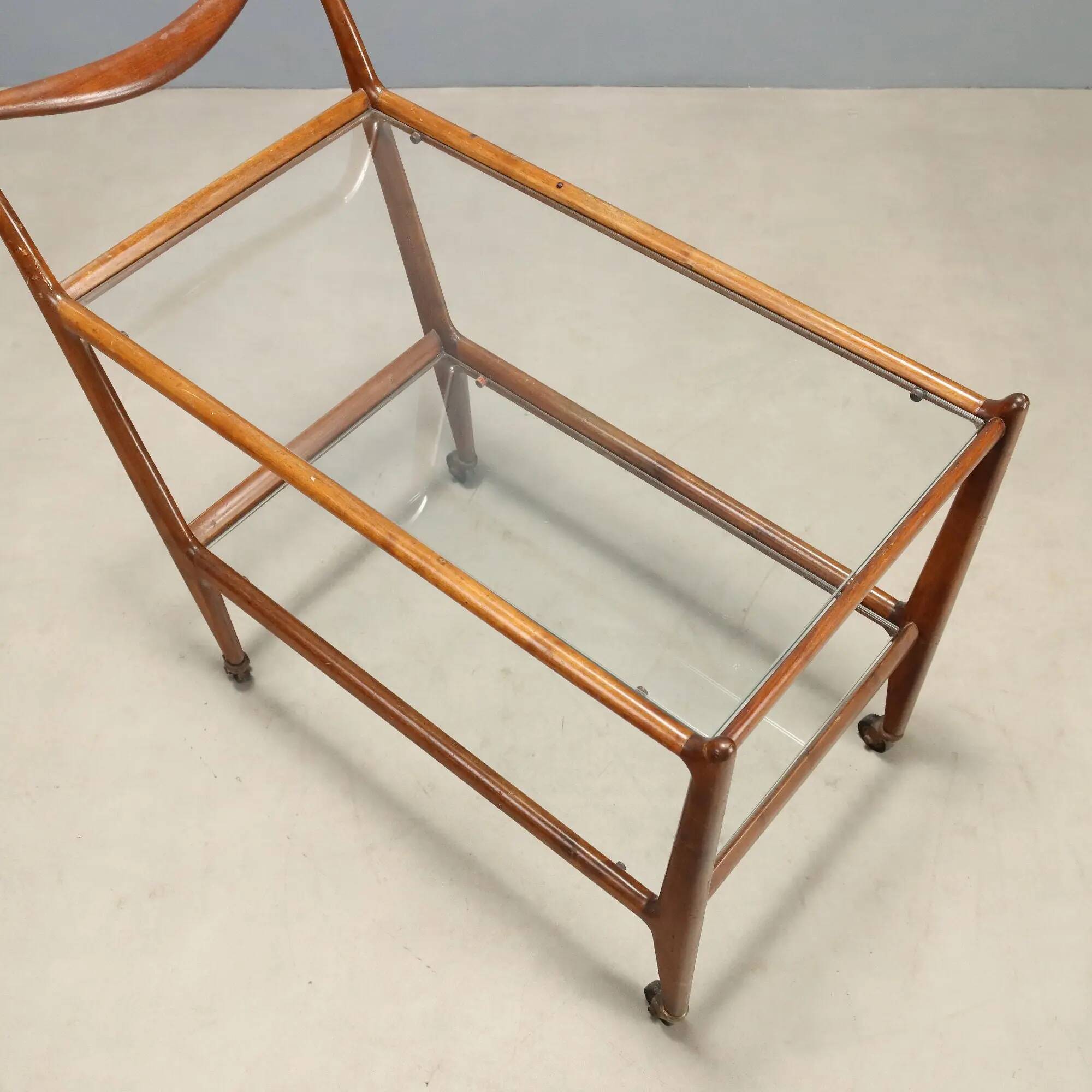 Vintage kitchen sideboard in beech and glass, design, Italy, 1950s