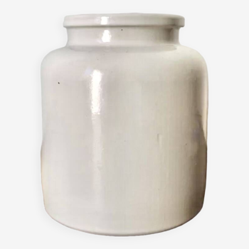 White ceramic mustard pot