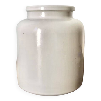 White ceramic mustard pot