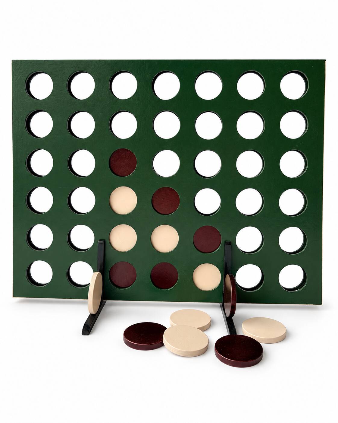 One-of-a-Kind Handmade Oversized Wooden Four-in-a-Row Game