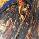 Abstract Materic Oil on Canvas Signed DE ROSA 1997 80x80cm