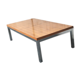 Danish coffee table in teak and chrome steel 1970s