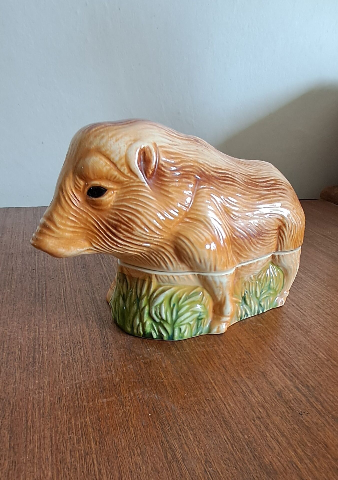 Terrine in Barbotine Michel Caugant. Boar shape.