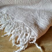 Dessus de lit en coton blanc  tissé , lit 1 place