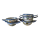 5 mini earthenware bowls from Charolles decorated with a village and rooster.