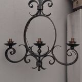 Vintage gothic medieval wrought iron chandelier