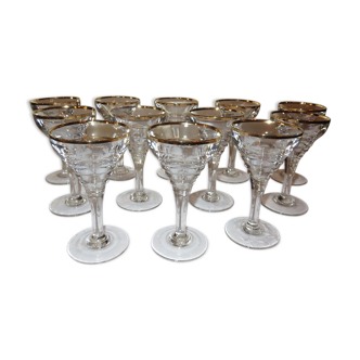 Suite de 12 verres bistrot années 50