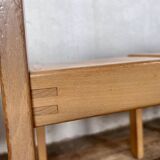 Series of 7 vintage Scandinavian bohemian wooden children's chairs