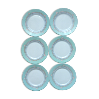 Enssemble of 6 Esso pastel geometric decoration dessert plates
