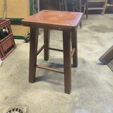 Vintage farmhouse stool in rustic fir