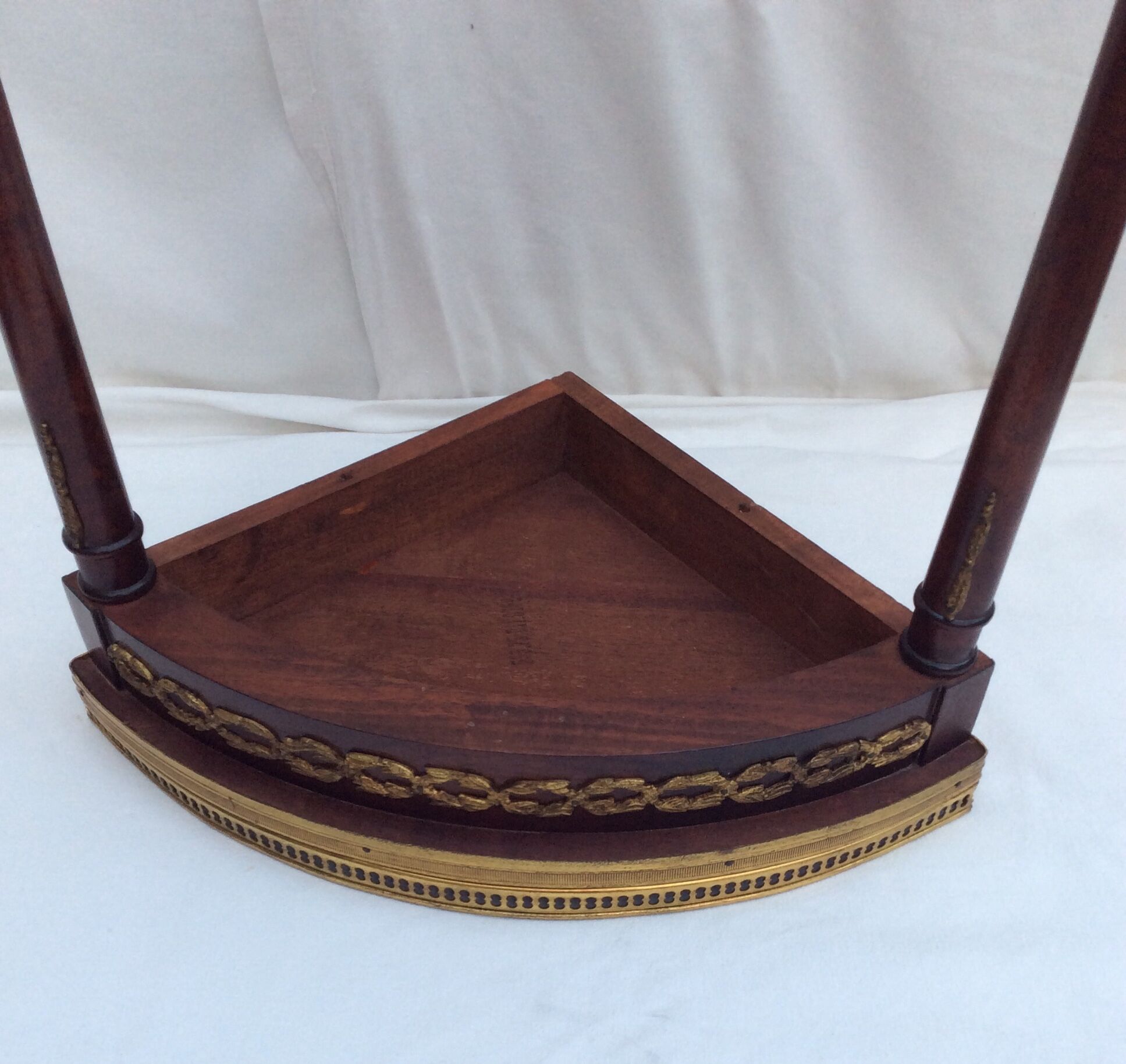 Brass wood and bronze angle console chiseled