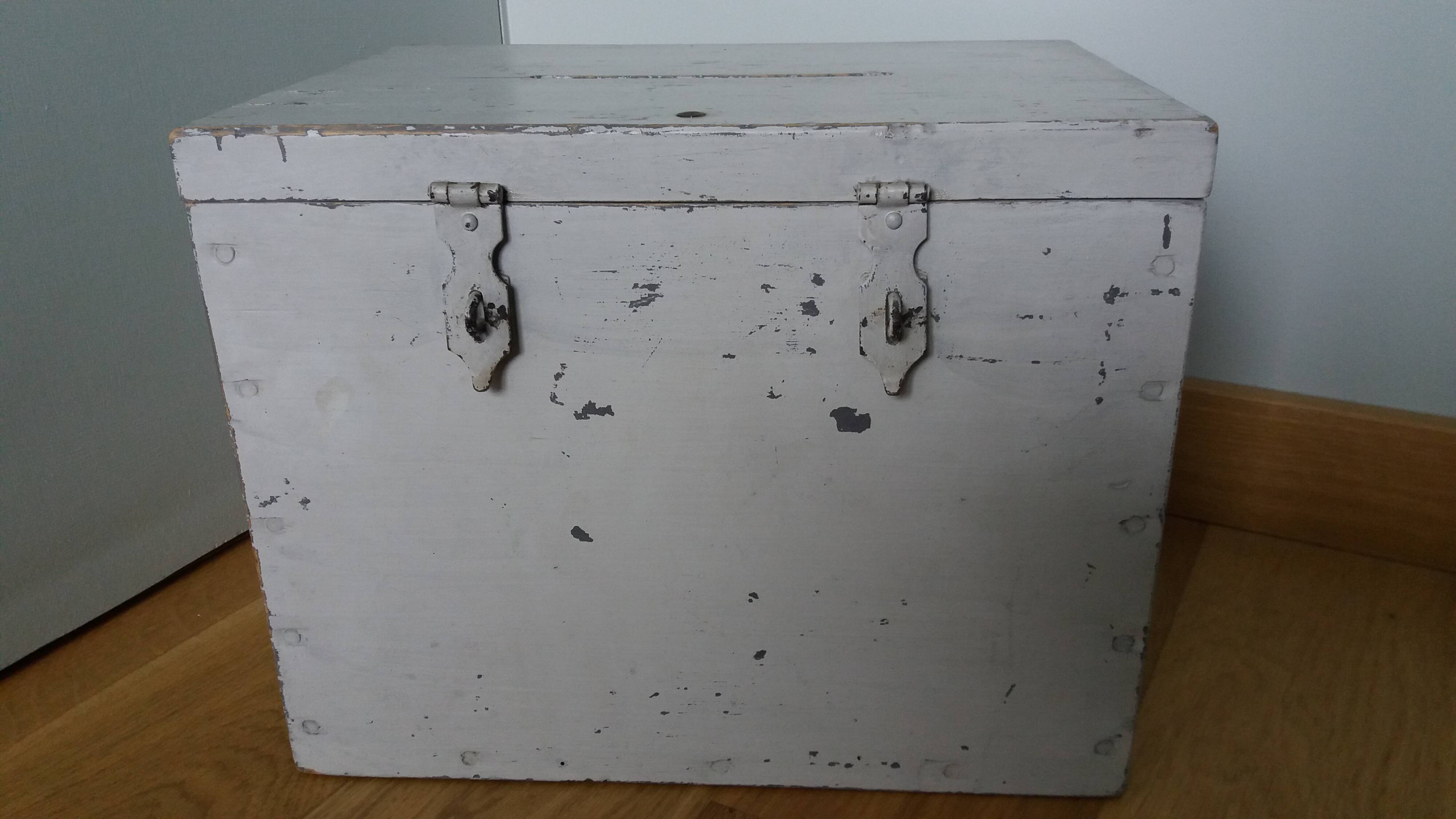 Old ballot box, solid wood chest