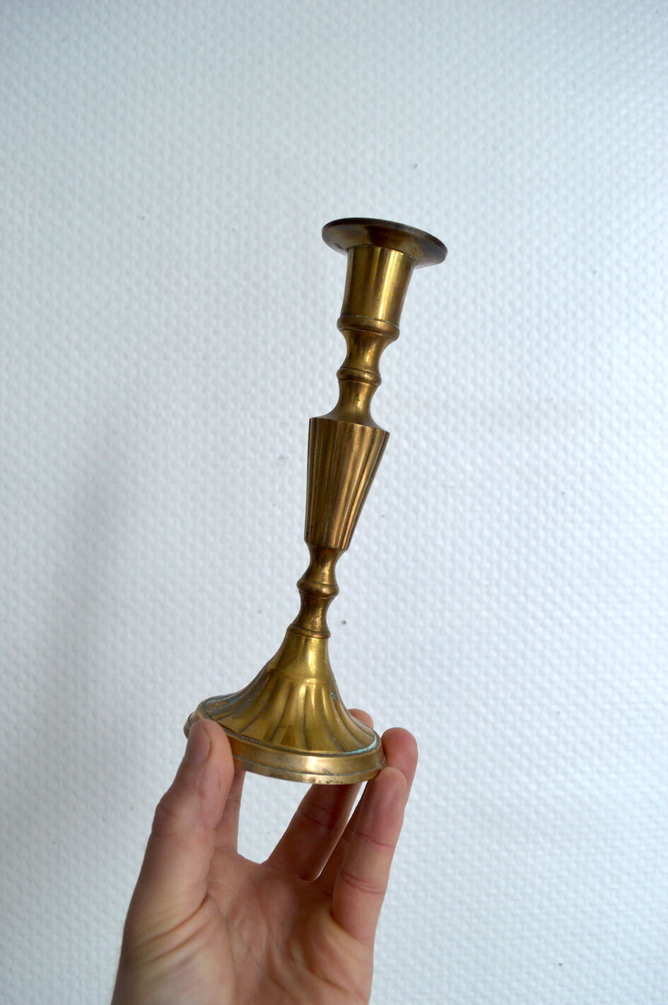 Pair of gilded brass candlesticks