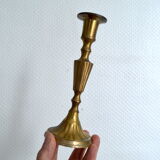Pair of gilded brass candlesticks
