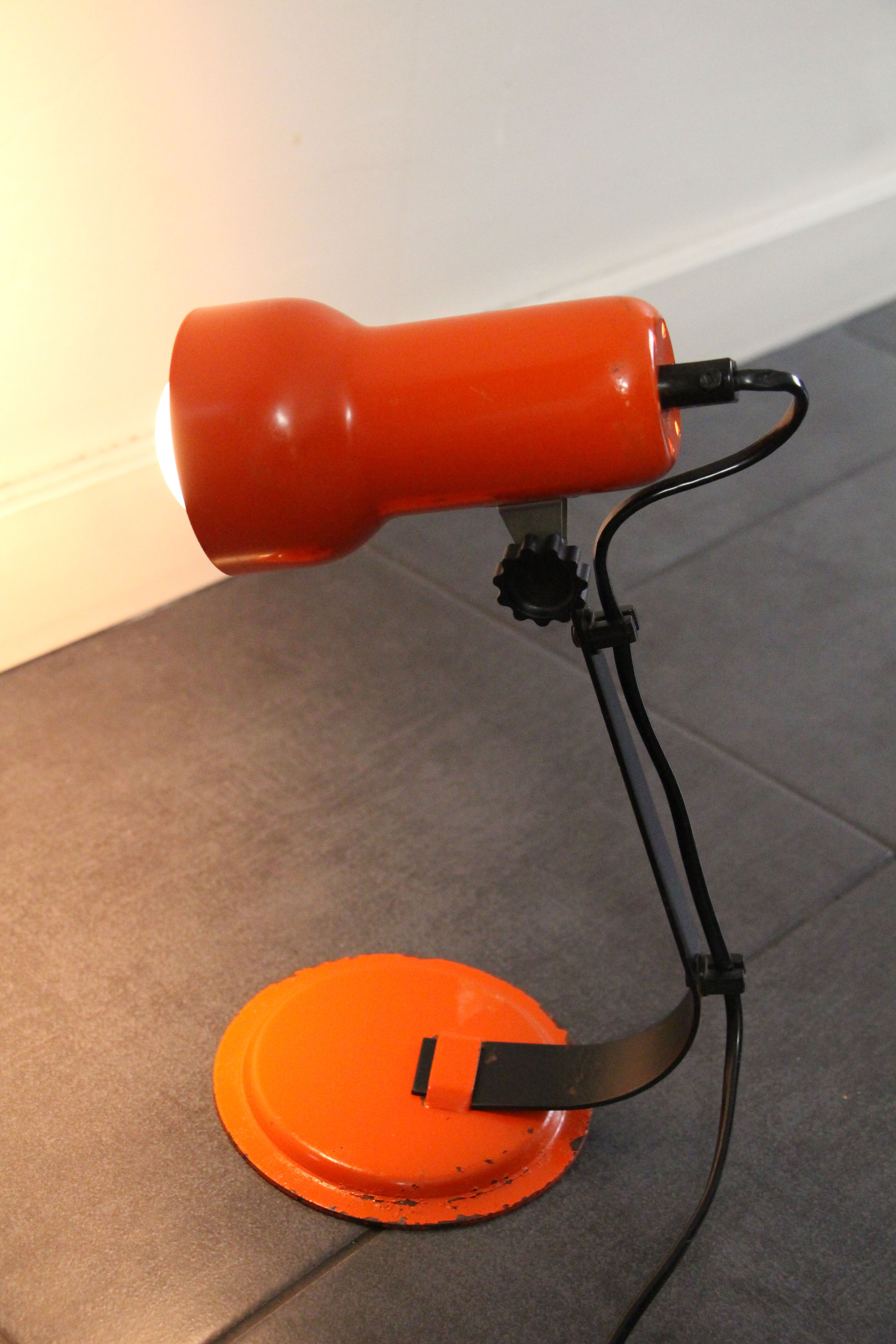 Vintage orange desk spot lamp 60"s