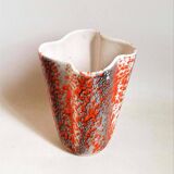 Glazed ceramic vase 1970s Height 20 cm