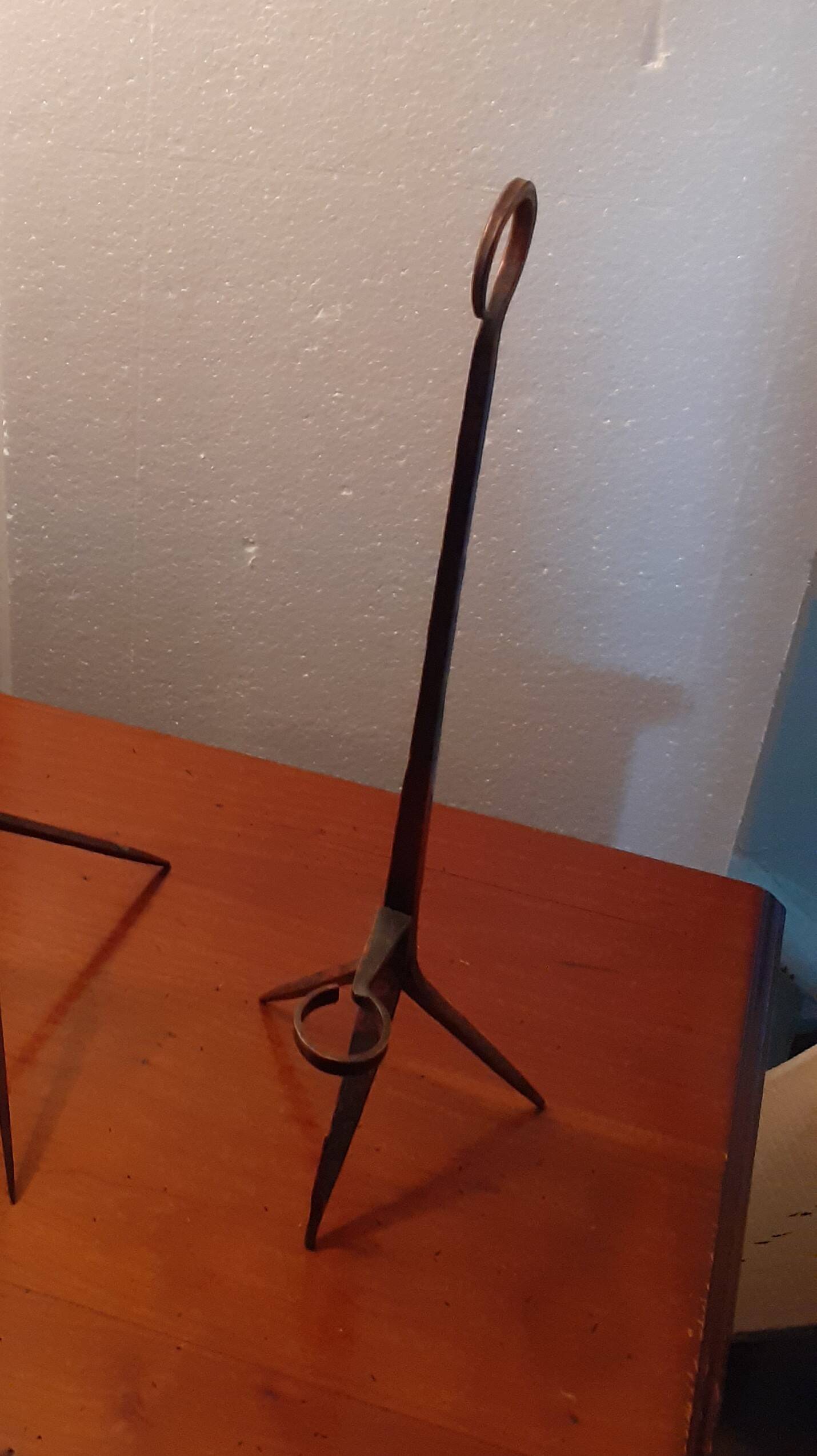 Wrought iron candlesticks